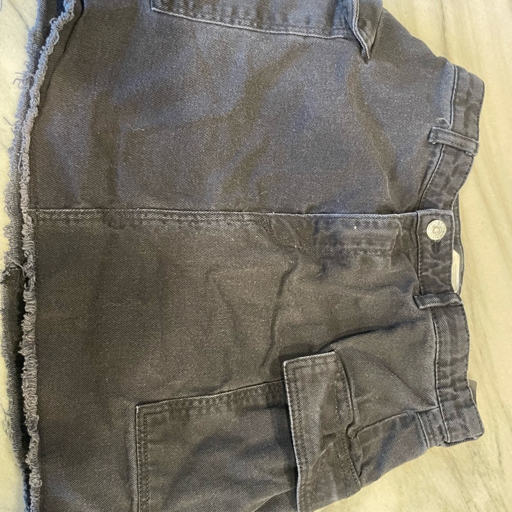 H&M Black Denim Mini Skirt